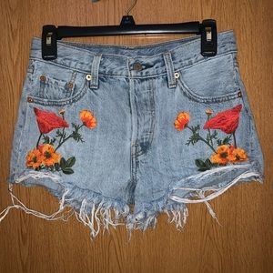 embroidered flower levi’s